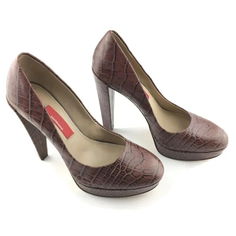 Red Saks Fifth Avenue Platform Shoes